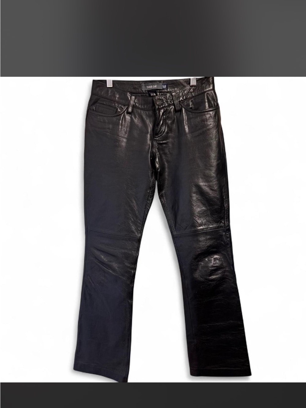Vintage Gap 2001 holiday black genuine leather low rise bootcut pants